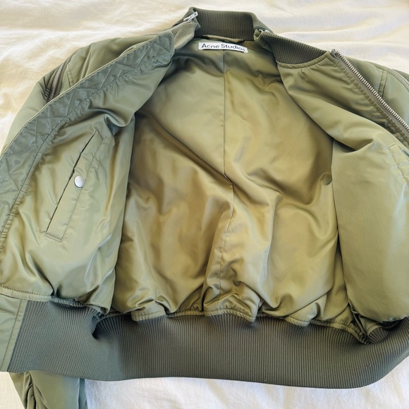 Acne Studios Olive Bomber Jacket - Picture 4 of 15